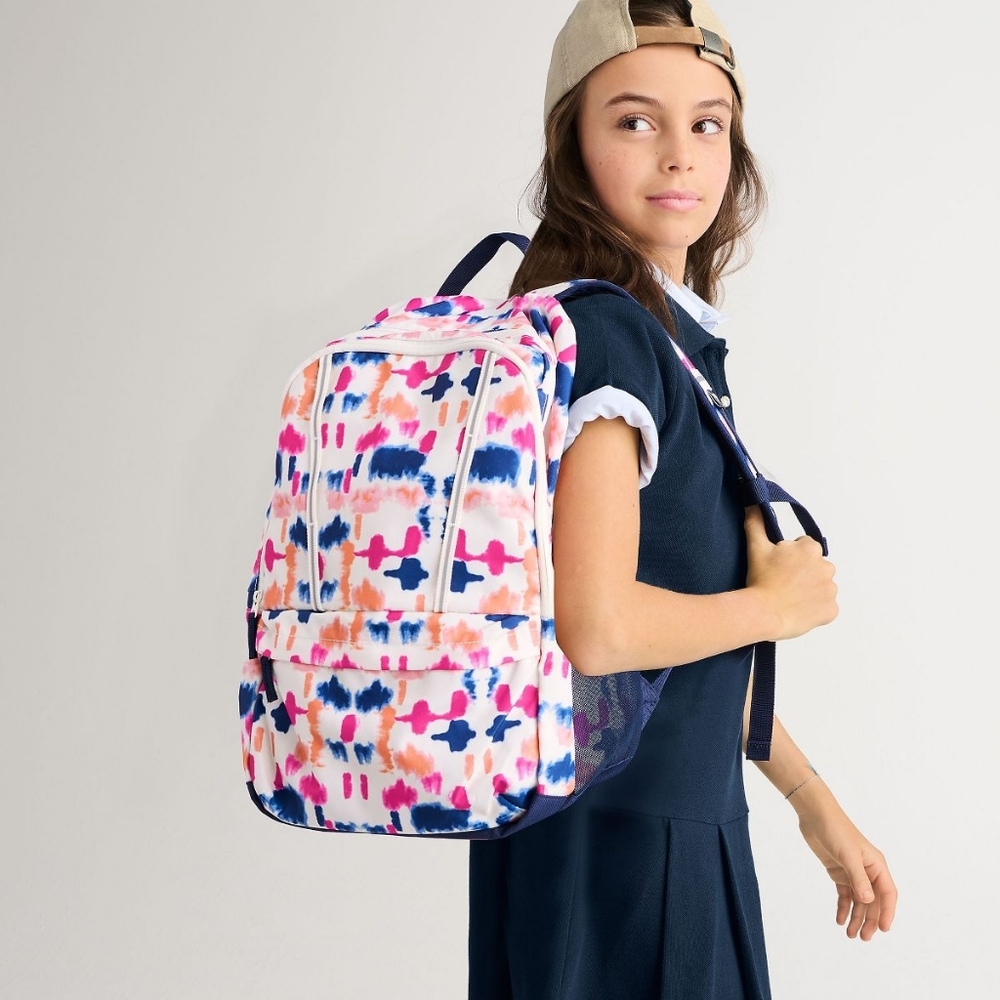 NWOT Lands' End Tie Dye Unisex Kids To College Large Backpack One Size Fits Most